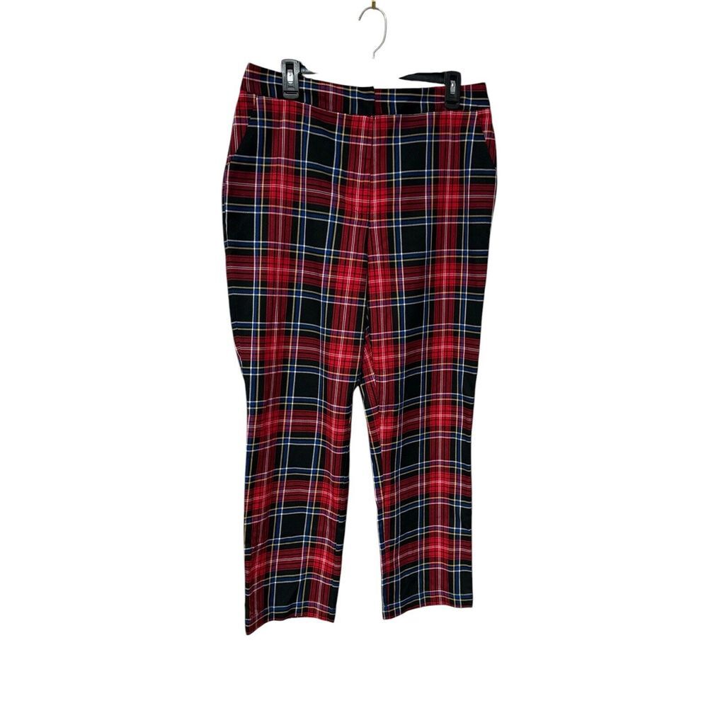 Draper James Red Black Plaid Ankle Pants